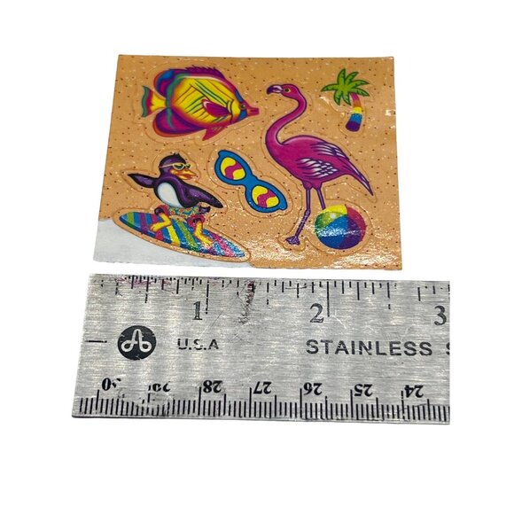 Vintage Lisa Frank Stickers Flamingo Penquin Surfboard Fish Sunglasses Rainbow - Picture 3 of 3